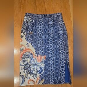 Moulinette Soeurs Blue and Orange Floral Swim Sarong
